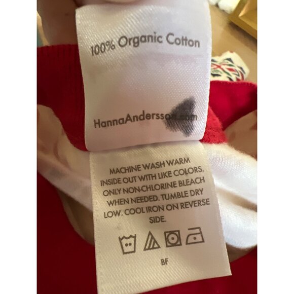 Hanna Andersson Dear Deer Reindeer Organic Cotton Pajamas Red White Size Medium - Picture 12 of 12